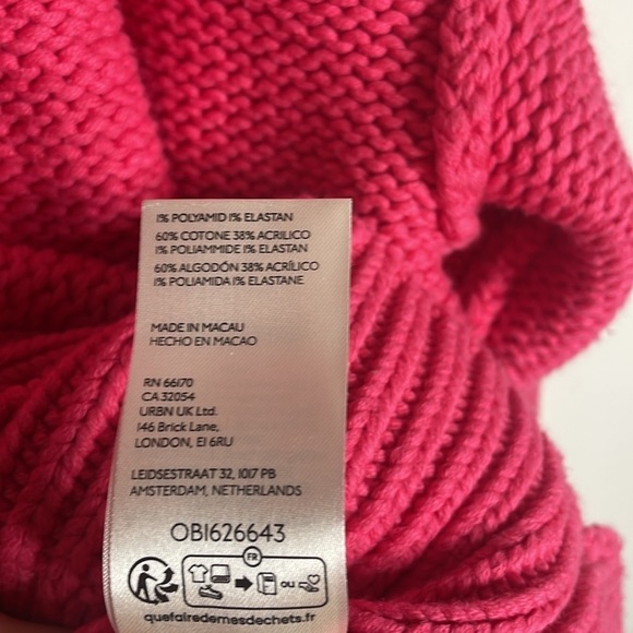 Free People | Pink V-Neck Chunky Knit Oversized Alli Sweater Size Small - Picture 6 of 7